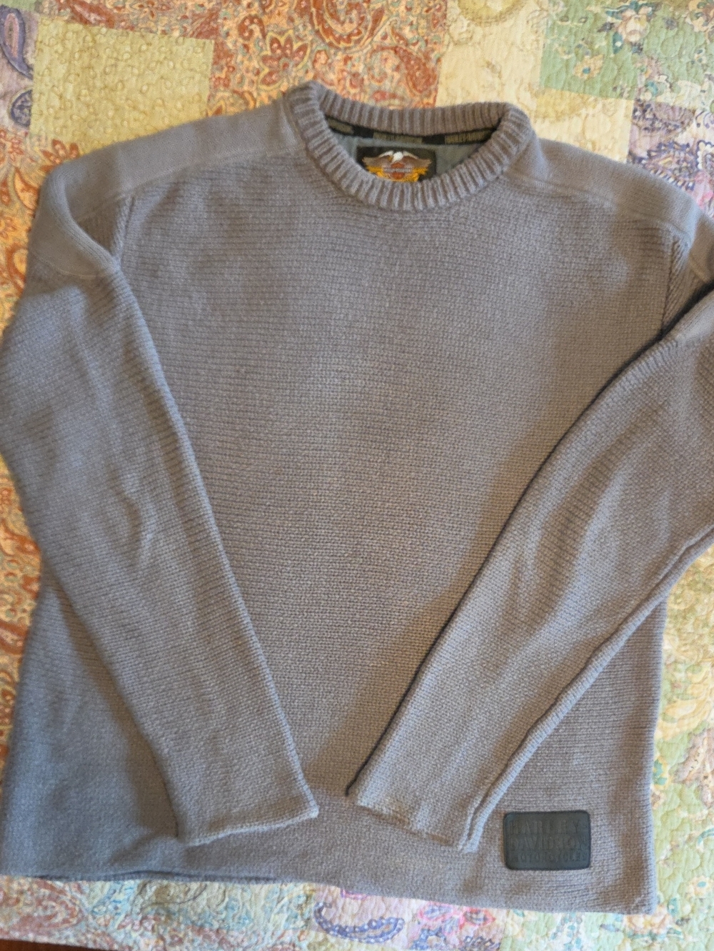 Harley-Davidson Light Gray Knit Crewneck Sweater